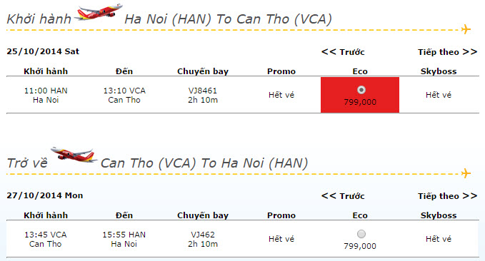 Đặt vé máy bay Hà Nội đi Cần Thơ nhanh nhất