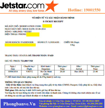  Điều kiện sử dụng vé Jetstar