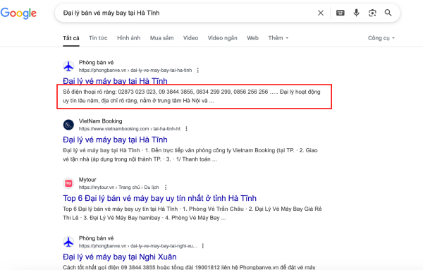 Đại lý bán vé máy bay tại Hà Tĩnh