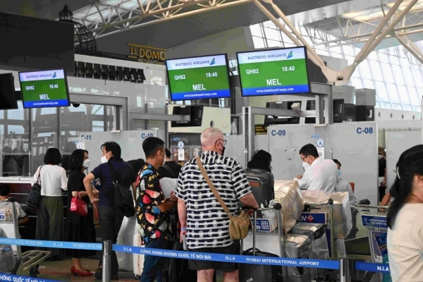 Quầy check in Vị trí quầy làm thủ tục check in tại sân bay Nội Bài Bamboo Airways 